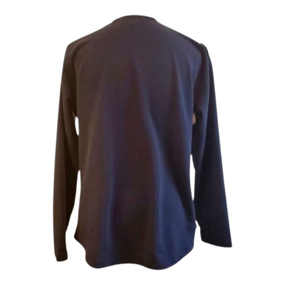 LAUREN RALPH LAUREN SZ 1X Black Label Navy & Cream Cotton Blend Full Zip Jacket - Picture 5 of 10